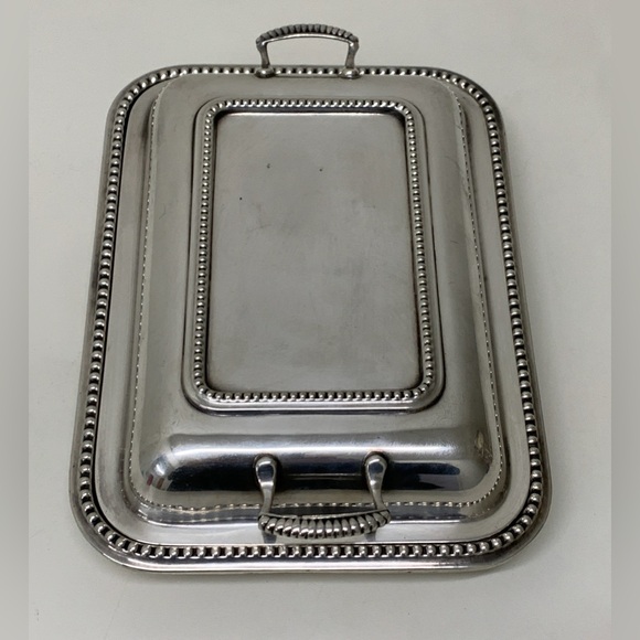 Antique Wallace EPNS Silver Plated Gadrooned Lidded Handled Serving Dish England - Picture 14 of 16